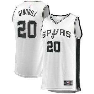 Camiseta Manu Ginobili 20 San Antonio Spurs Association Edition Blanco Hombre